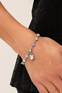 Truly Lovely - White Heart Bracelet Paparazzi