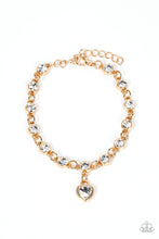 Load image into Gallery viewer, Truly Lovely - Gold Heart Bracelet Paparazzi
