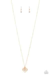 Letters of Love - Gold Heart Necklace Paparazzi