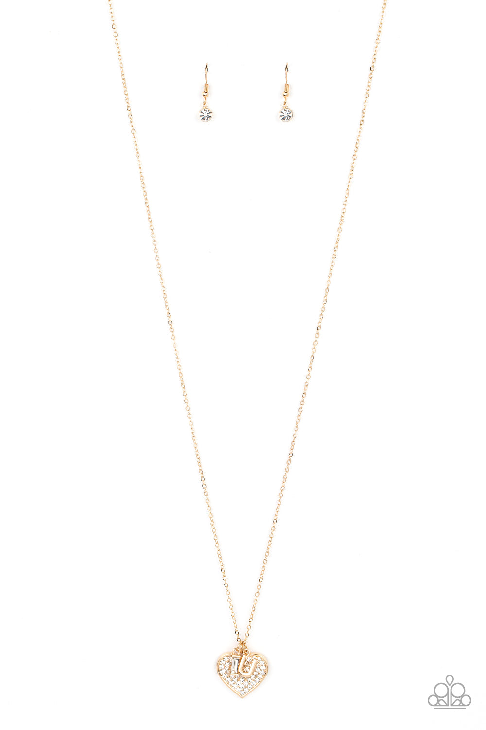 Letters of Love - Gold Heart Necklace Paparazzi