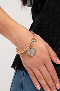 Declaration of Love - Gold Heart Bracelet Paparazzi