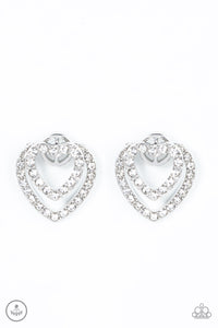 Paparazzi Ever Enamored - White Rhinestone Earring