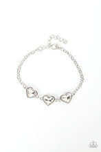Load image into Gallery viewer, Little Heartbreaker - White Heart Bracelet Paparazzi
