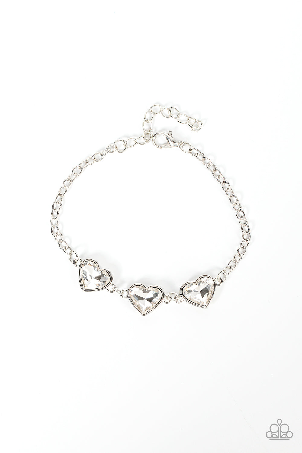 Little Heartbreaker - White Heart Bracelet Paparazzi