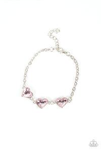 Little Heartbreaker - Pink Heart Bracelet Paparazzi