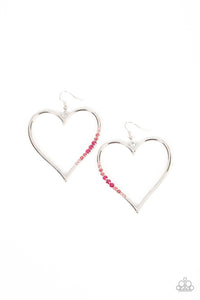 Bewitched Kiss - Multi Pink Heart Earring Paparazzi