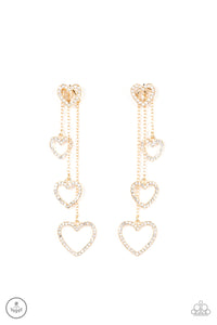 Falling In Love - Gold Jacket Earring Paparazzi