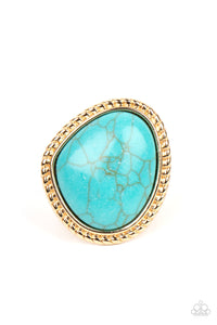 Take the High RODEO - Gold Turquoise Ring Paparazzi