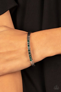 Paparazzi Gives Me the SHIMMERS - Green Rhinestone Bracelet