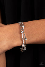 Load image into Gallery viewer, Paparazzi Slammin Sparkle - Silver Rhinestone Bracelet
