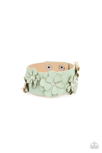 Paparazzi What Do You Pro-POSIES - Green Leather Bracelet