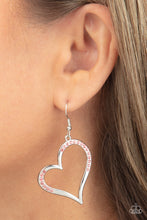 Load image into Gallery viewer, Tenderhearted Twinkle - Pink Heart Earring Paparazzi
