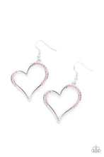 Load image into Gallery viewer, Tenderhearted Twinkle - Pink Heart Earring Paparazzi
