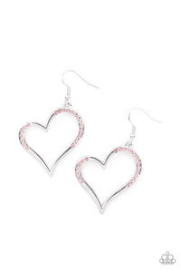 Tenderhearted Twinkle - Pink Heart Earring Paparazzi