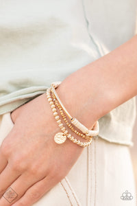 Terraform Trendsetter - Gold Stone Bracelet Paparazzi