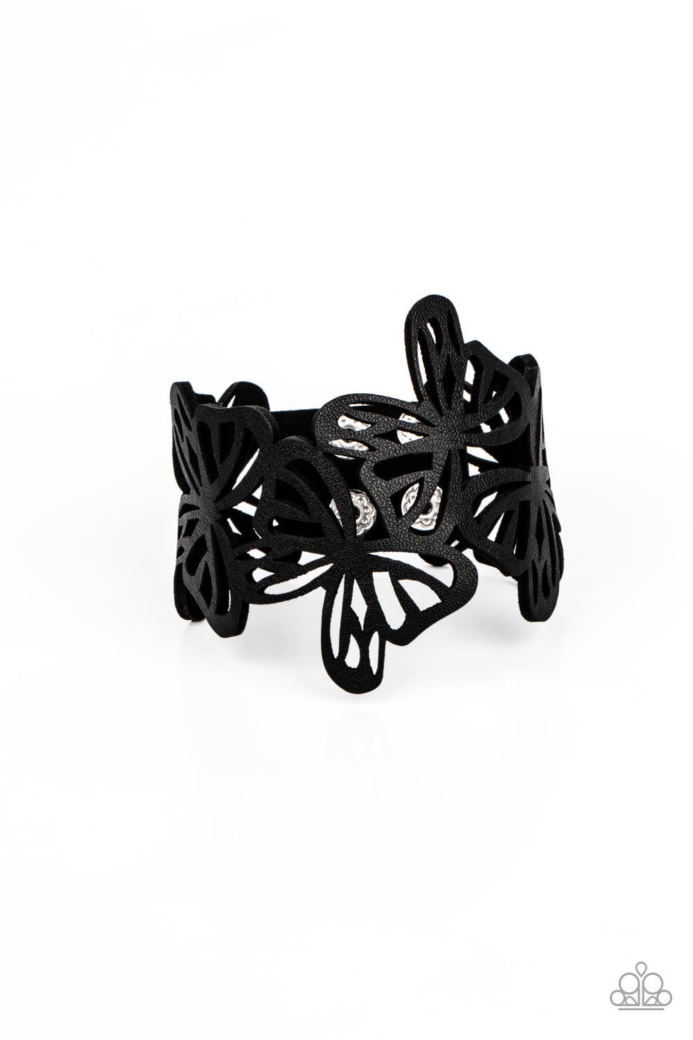 Paparazzi Butterfly Breeze - Black Leather Bracelet