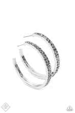 Load image into Gallery viewer, Tick, Tick, Boom! - Silver Hematite Hoops Paparazzi
