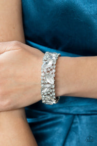 Paparazzi Full Body Chills - White Rhinestone Bracelet