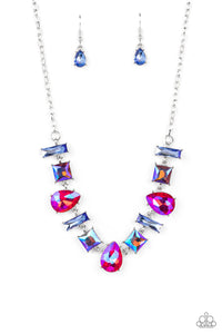 Paparazzi Interstellar Ice - Pink Iridescent Necklace