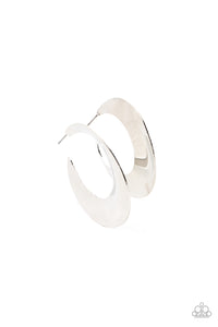 Power Curves - Silver Hoop Earring Paparazzi