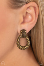Load image into Gallery viewer, Paparazzi Roping Rodeo - Brass Earring
