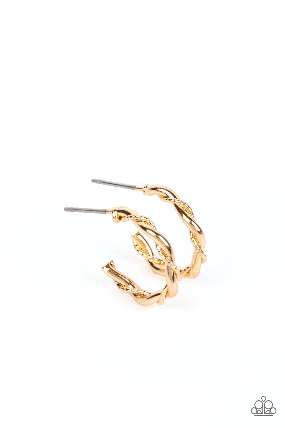 Paparazzi Irresistibly Intertwined - Mini Gold Hoop Earring