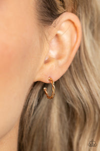 Paparazzi Irresistibly Intertwined - Mini Gold Hoop Earring