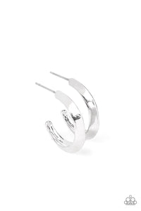 Paparazzi BEVEL Up - Silver Hoop Earring