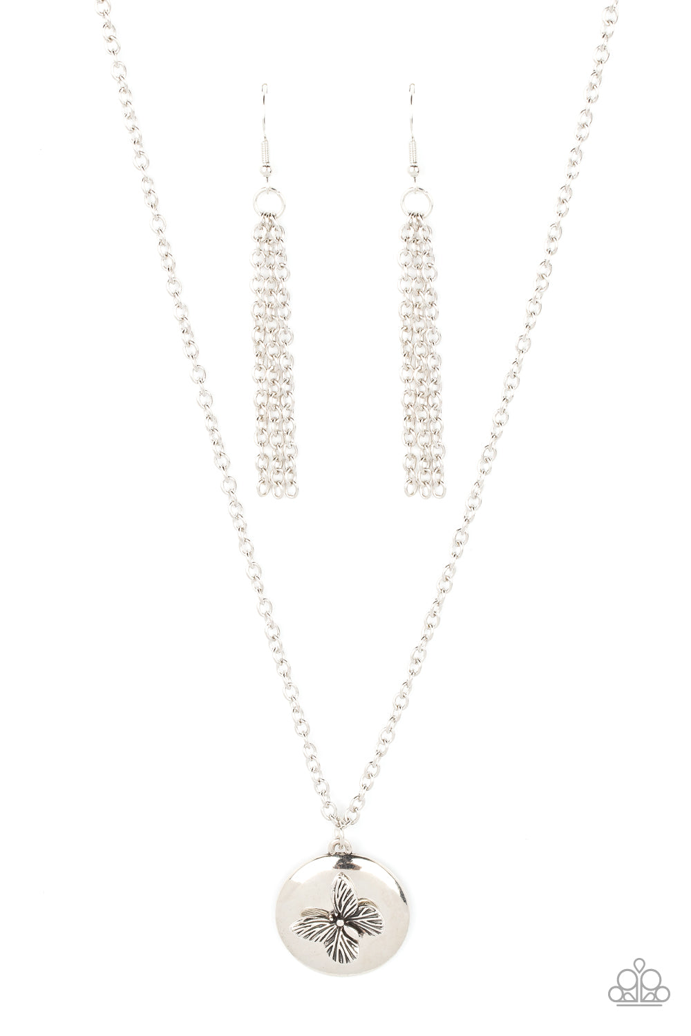 Paparazzi Monarch Meadow - Silver Necklace