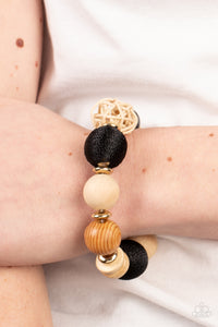 Paparazzi Happily Homespun - Black Wood Bracelet