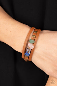 Paparazzi Creek Cache - Brass Leather Bracelet