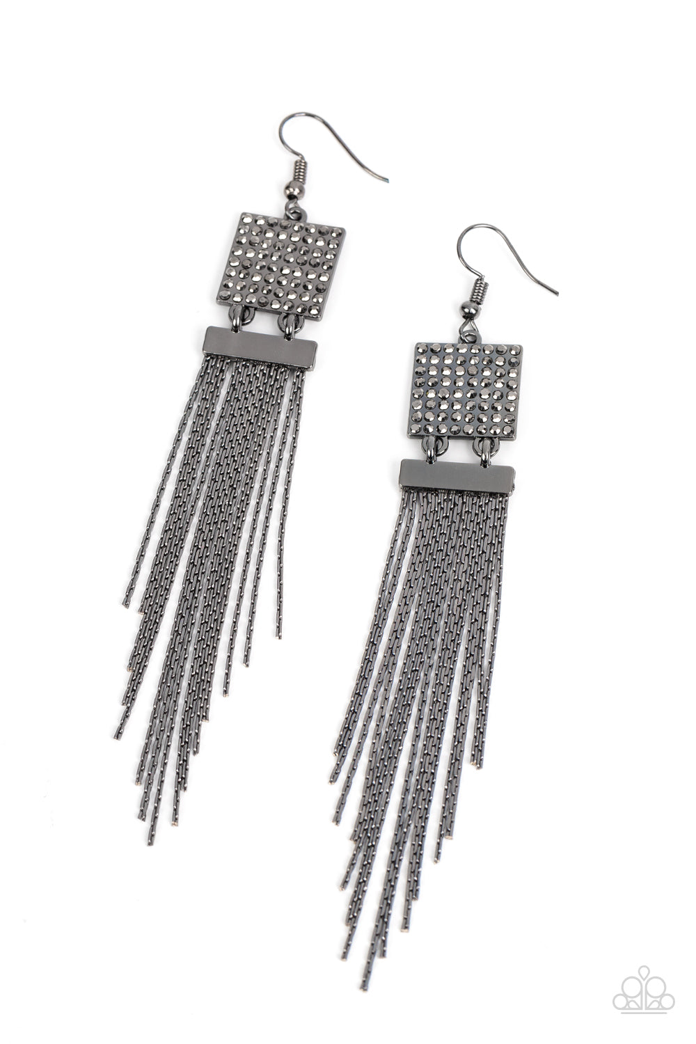 Paparazzi Dramatically Deco - Black Earring