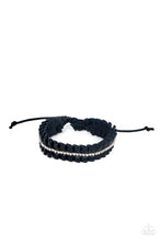 Load image into Gallery viewer, Paparazzi Pretty, Pretty PLEATS - Black Leather Bracelet
