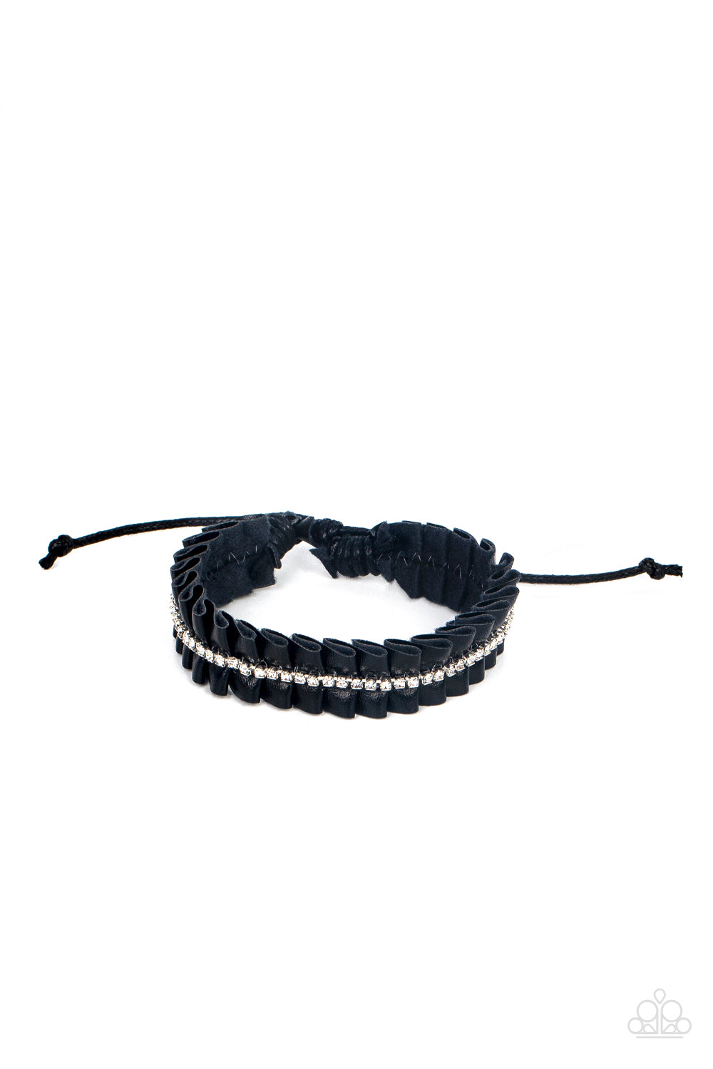 Paparazzi Pretty, Pretty PLEATS - Black Leather Bracelet