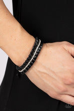 Load image into Gallery viewer, Paparazzi Pretty, Pretty PLEATS - Black Leather Bracelet
