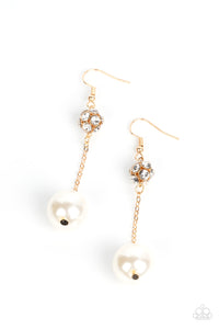 Paparazzi Nautical Nostalgia - Gold Pearl Earring