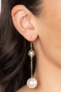 Paparazzi Nautical Nostalgia - Gold Pearl Earring