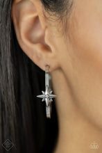 Load image into Gallery viewer, Paparazzi Lone Star Shimmer - Silver Hoop Earring
