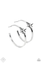 Load image into Gallery viewer, Paparazzi Lone Star Shimmer - Silver Hoop Earring
