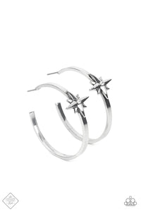 Paparazzi Lone Star Shimmer - Silver Hoop Earring