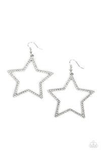 Paparazzi Supernova Sparkle - White Rhinestone Earring