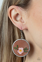 Load image into Gallery viewer, Paparazzi Prairie Patchwork - Pink Leather Earring
