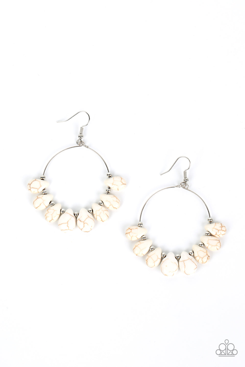 Paparazzi Canyon Quarry - White Stone Earring