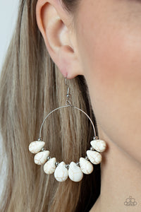 Paparazzi Canyon Quarry - White Stone Earring