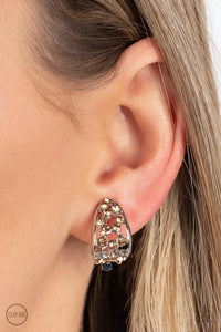 Paparazzi Extra Effervescent - Brown Clip On Earring