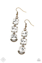 Load image into Gallery viewer, Paparazzi Determined to Dazzle - Brass Earring
