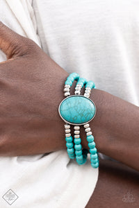 Paparazzi Stone Pools - Turquoise Stone Bracelet