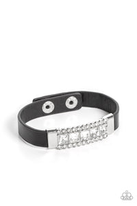 Paparazzi Rebel Reputation - Black Leather Bracelet