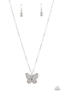 Paparazzi Flutter Forte - White Necklace