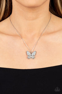 Paparazzi Flutter Forte - White Necklace